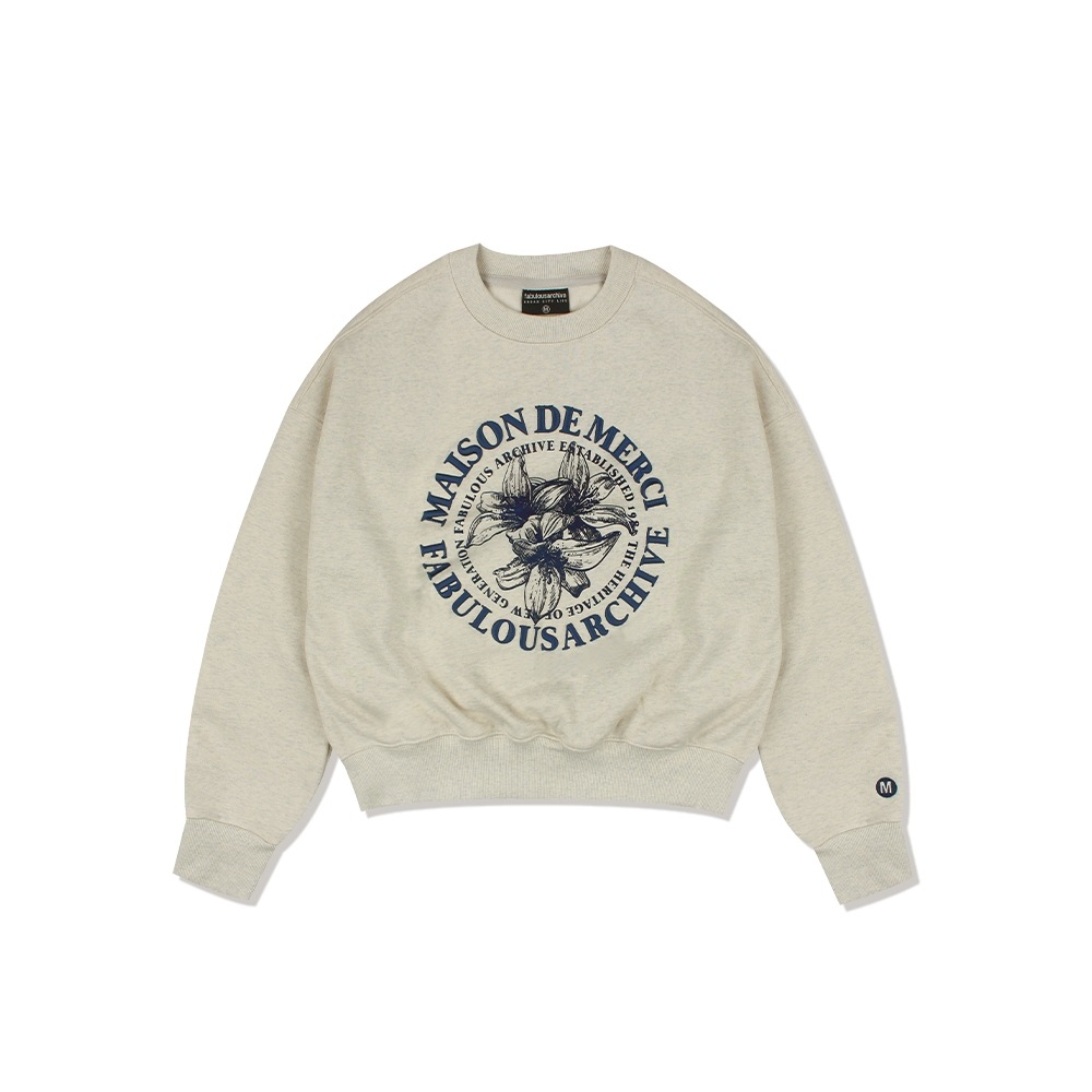 FABULOUS ARCHIVE 女性用クロップルリスフォームエンボス加工エンボス加工エンボス加工エンブロイダリースウェットシャツネイビー (FCB4TS360W)