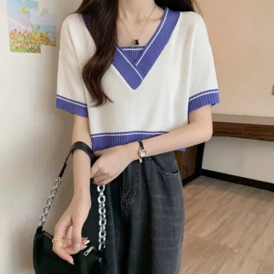 トップス デート カットソー ニットソー セーター 袖あり 半袖 かわいい 大人可愛い きれいめ シンプル カジュアル 大人 上品 おしゃれ お洒落 主役級 存在感 夏 10代 20代 30代