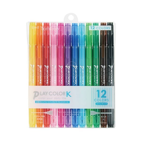 (5セット) トンボ鉛筆 水性マーキングペン プレイカラーK 12色セット Tombow-GCF-011X5
