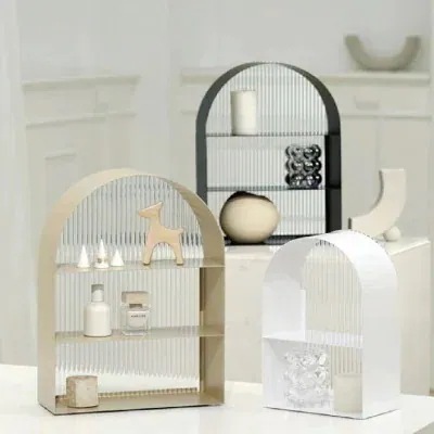 メガ割 モダンアクリルアーチ棚 ＃韓国インテリア ＃シェルフ ＃3段 ＃収納棚56