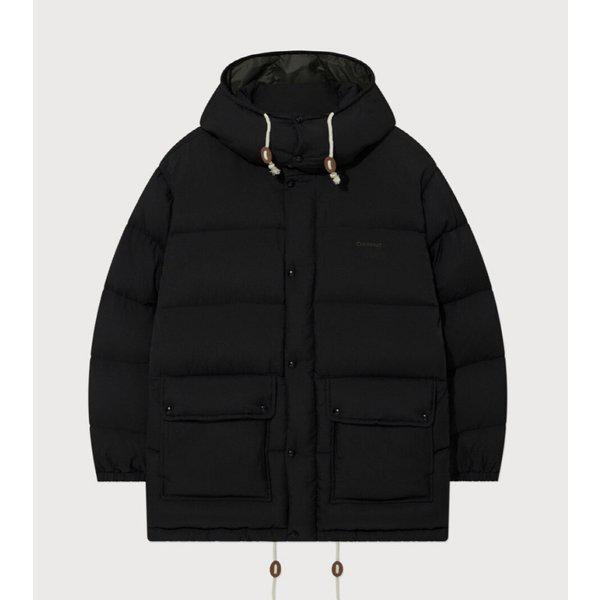 取り外し可能なフード付きミッドダウンジャケット B1 CO2504DP13 BK KH