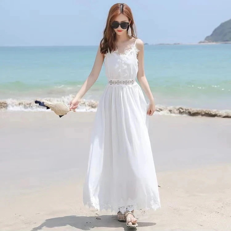 ワンピース キャミソール レディース リゾートワンピ シフォン ハワイ Aライン マキシ丈 ノースリ 4,959円