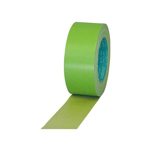 （まとめ）スリオンテック 養生用布粘着テープ 25mm ライトグリーン 1巻[x10]
