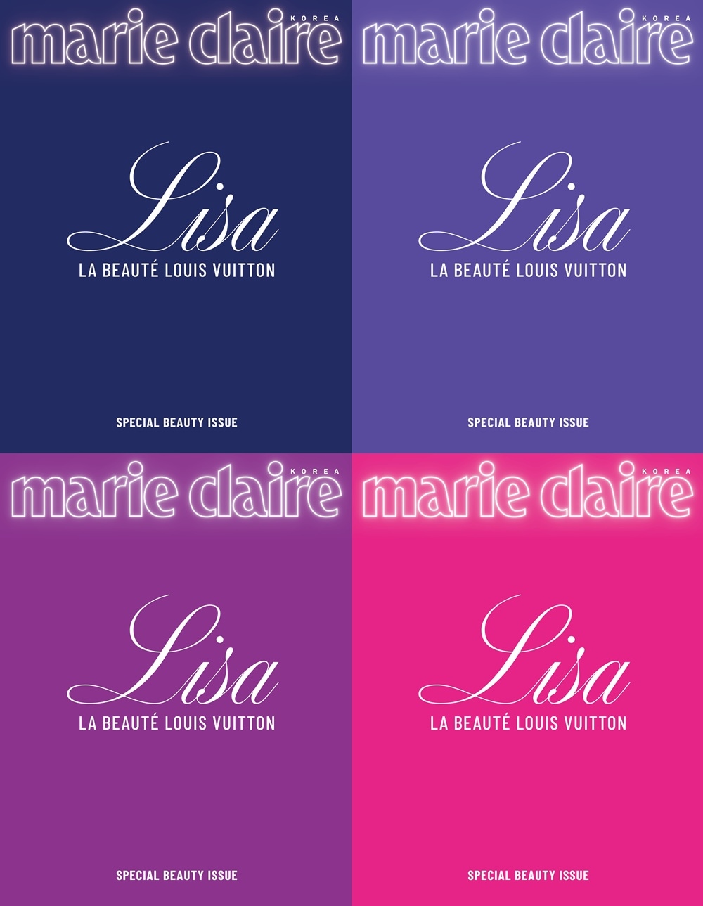 [和訳付き] marie claire SPECIAL BEAUTY ISSUE 4種SET 2025年 BLACKPINK LISA