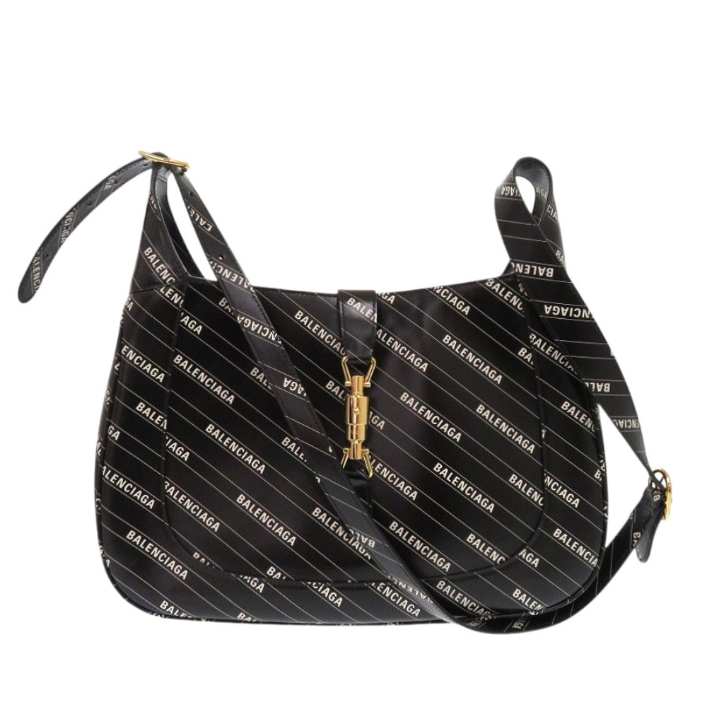 新品同様 ジャッキー1961 ザハッカープロジェクト バレンシアガコラボ 636712 ショルダーバッグ レザー ブラック 1707【中古】 レディース