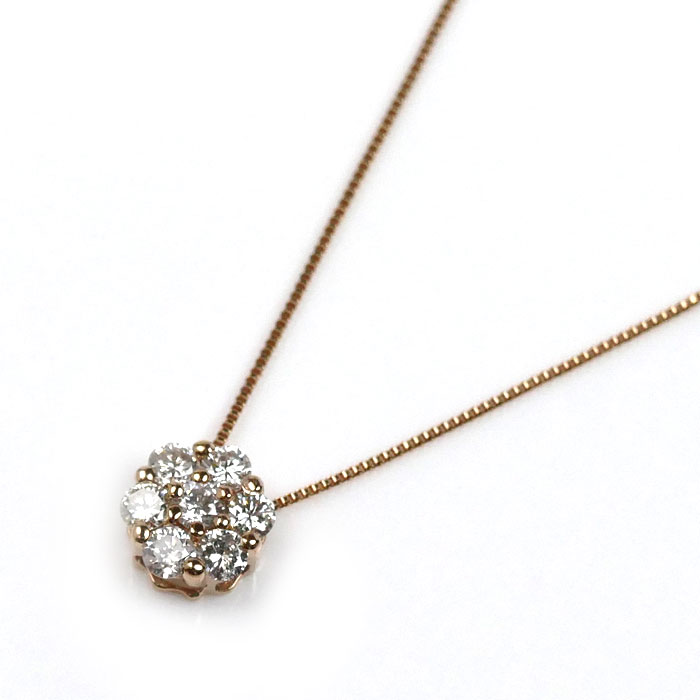 K18PG ピンクゴールド ネックレス ダイヤモンド0.30ct 1.2g 40cm レディース 中古 21,158円
