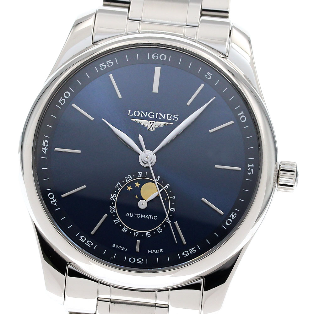ロンジン LONGINES L2.909.4 マスターコレクション ムーンフェイズ デイト 自動巻き メンズ 美品 _844151【中古】