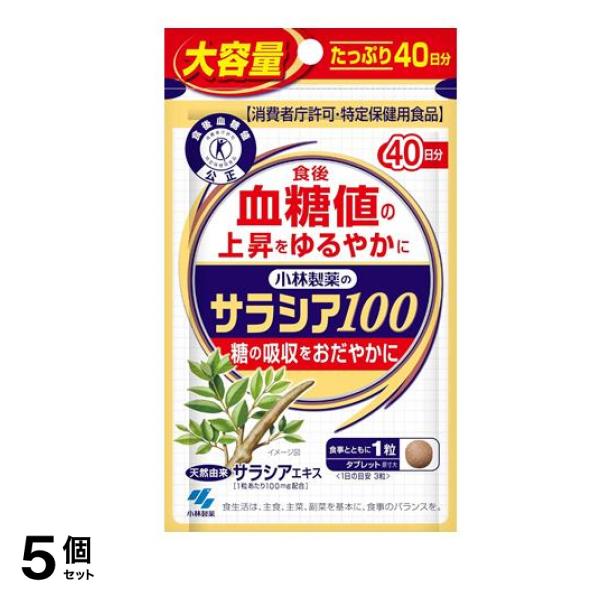 小林製薬 サラシア100 特定保健用食品 大容量40日分 120粒 5個セット