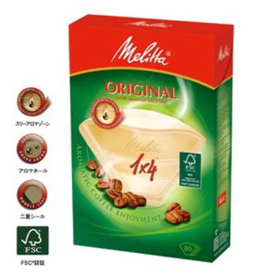 他サイト： メリタ PO-148B ペーパーフィルター 「オリジナル」ナチュラルブラウン 1×4（80枚入）の商品画像