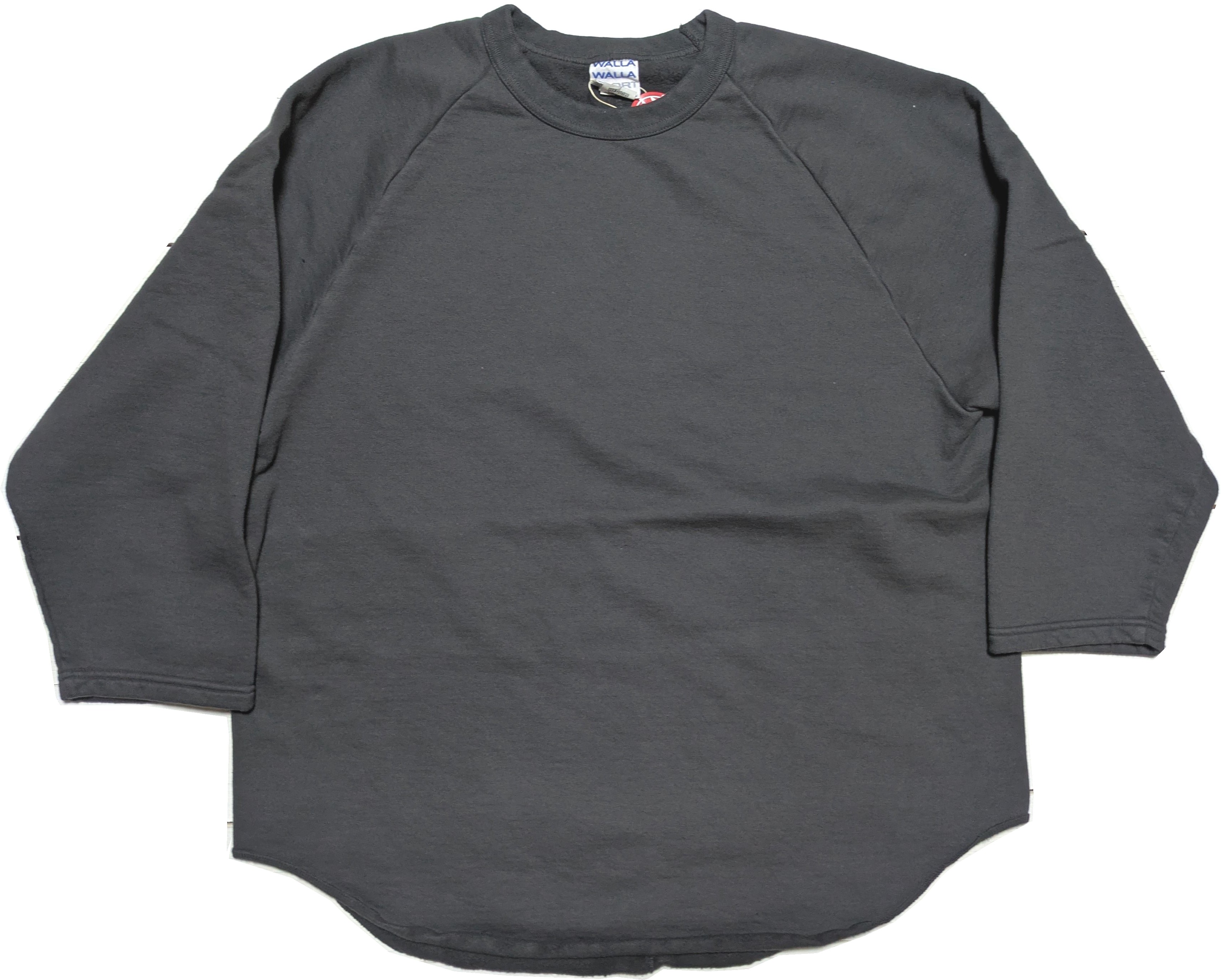 9オンス フリース 3/4 ベースボール スウェット ユーズドブラック メンズ トレーナー 日本製 9oz FLEECE 3/4 SWEAT WW2-070