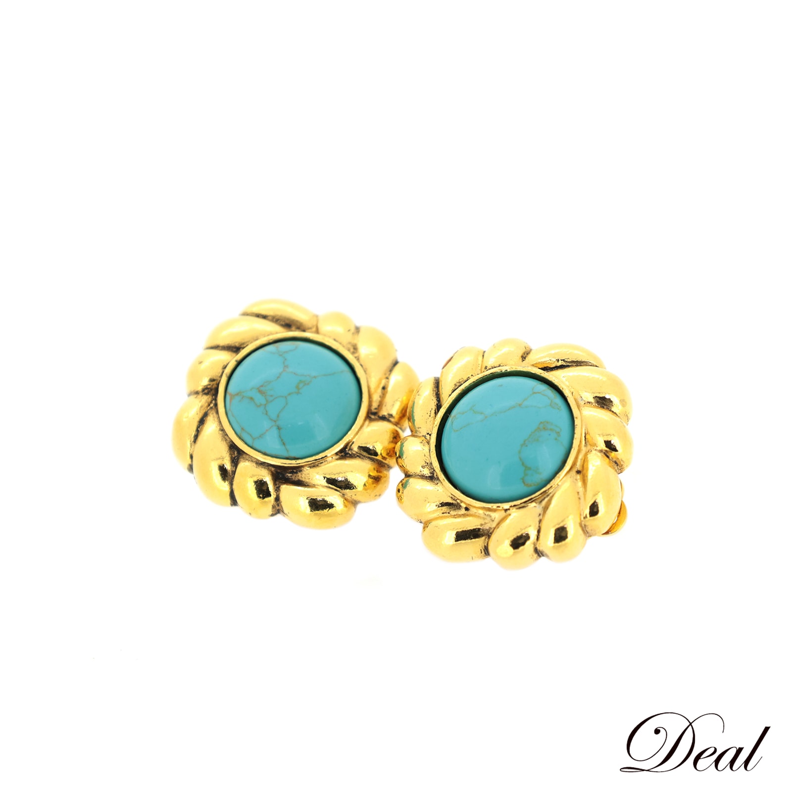 シャネル ターコイズ ヴィンテージ ゴールド レディース イヤリング