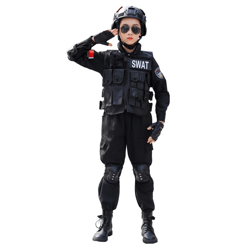 子供用おもちゃ ガンスーツ 男の子 アウトドア CS特殊警察服 半袖 小型警察官 誕生日プレゼント フルセット