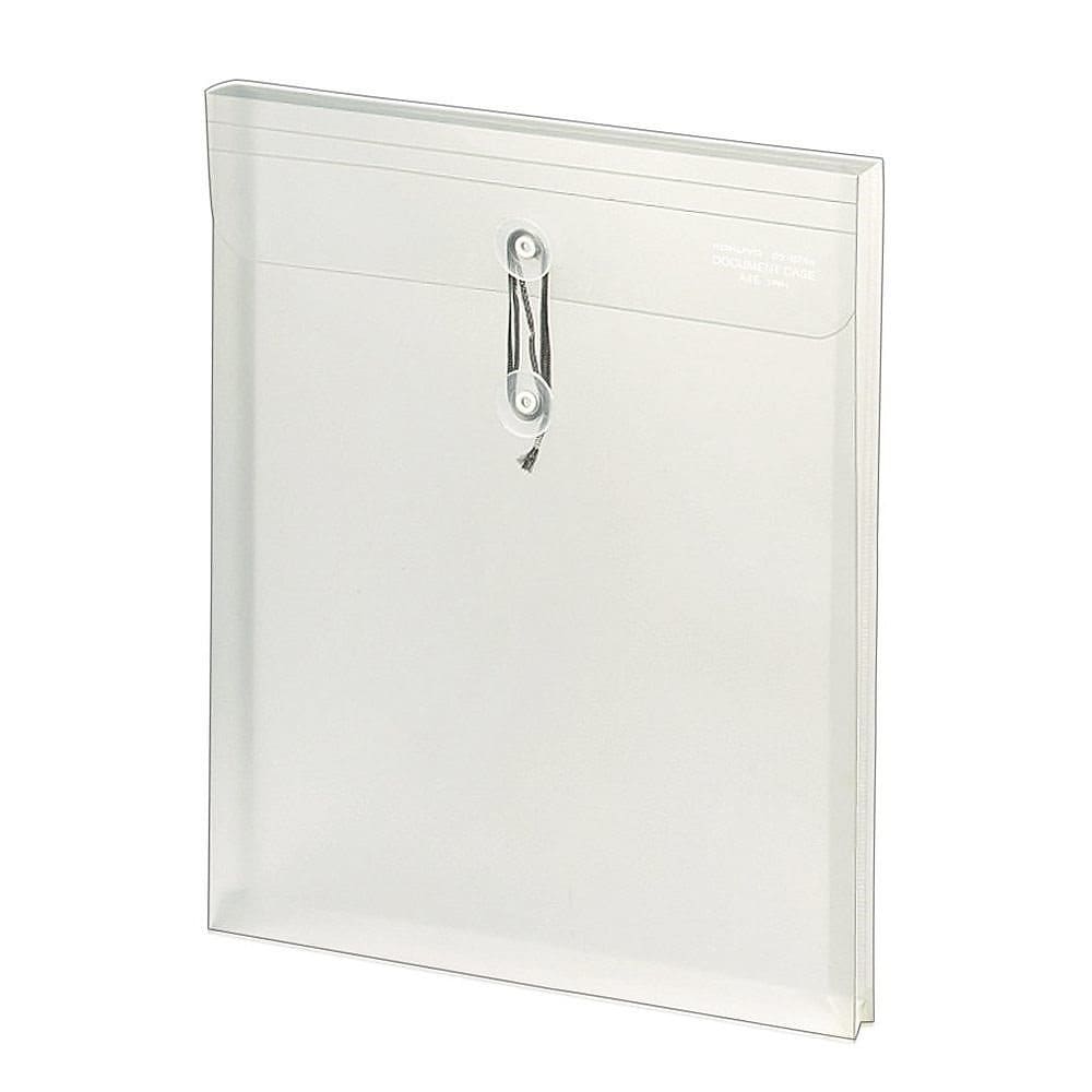 （まとめ買い）ドキュメントケース エンベロープタイプ A4 横 クリヤホワイト クケ-874W [x10]