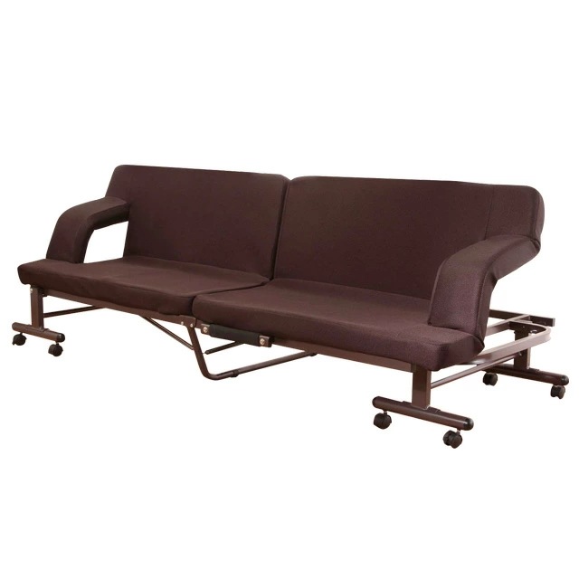 ベッド シングル ソファベッド 折りたたみ リクライニング 肘付き ソファ キャスター付き シングルベッド ワンルームソファ 完成品