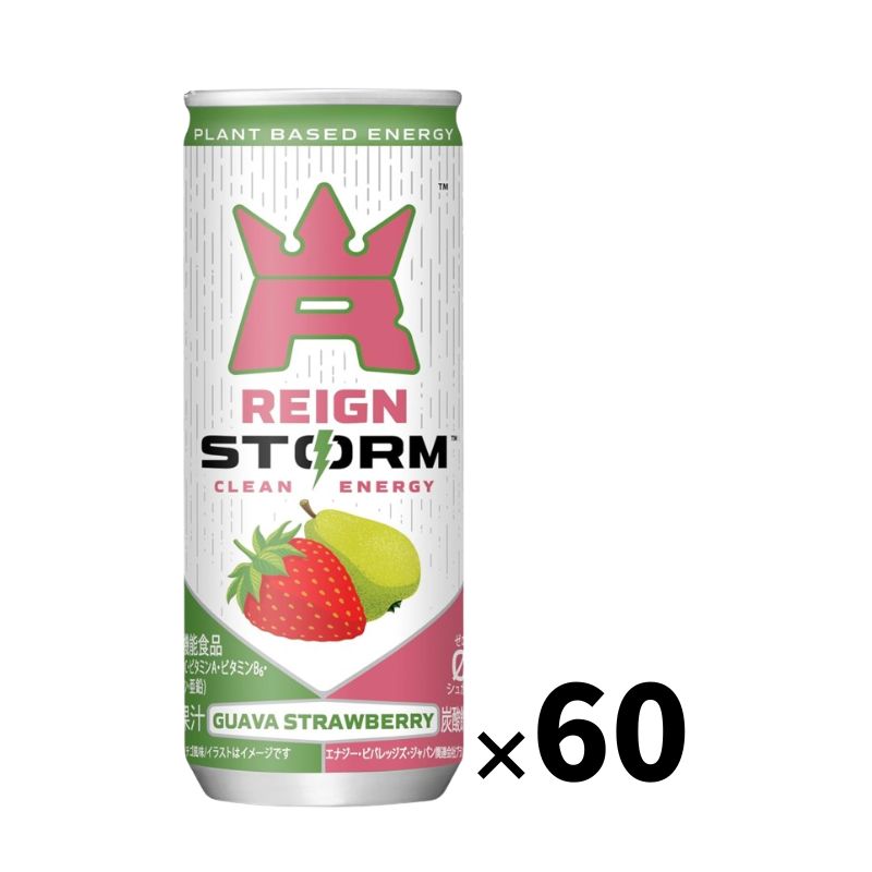 レインストーム (REIGN STORM) グァバストロベリー 缶 250ml × 60本 (30本入 × 2ケース) エナジードリンク ゼロカロリー