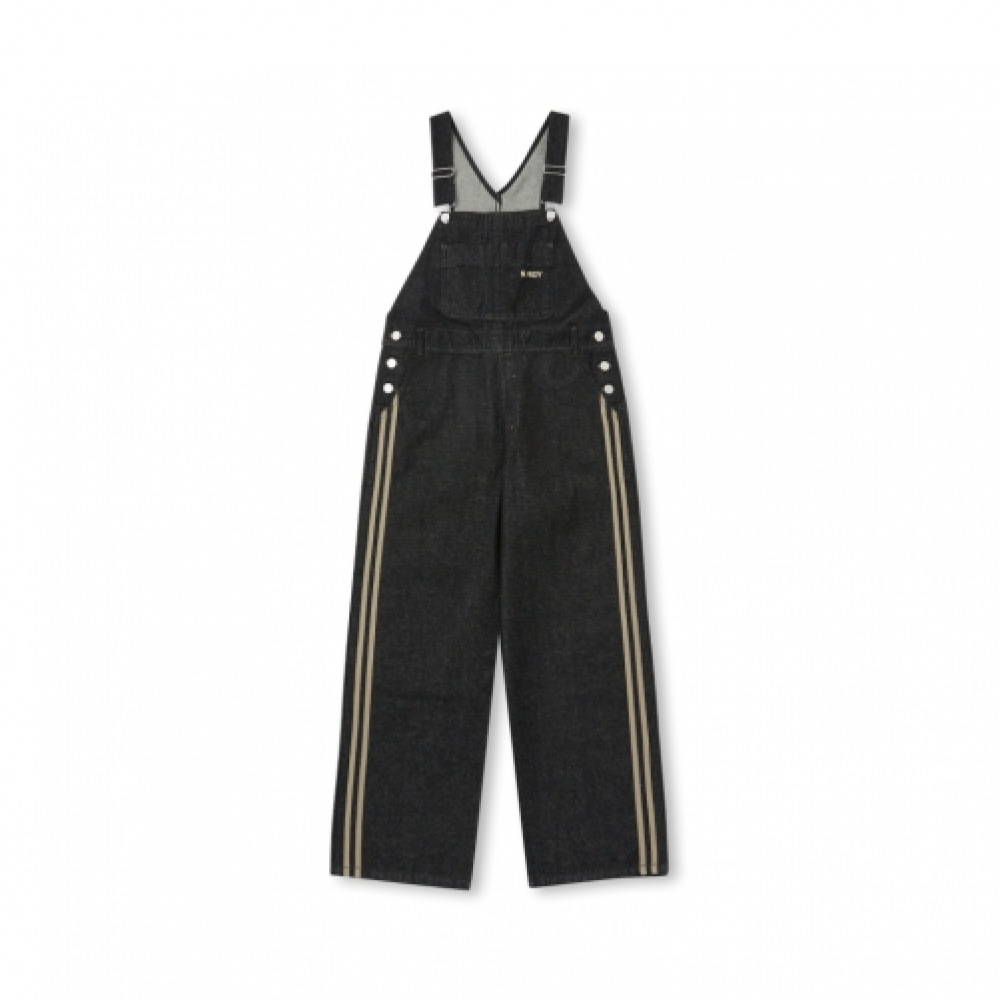 NERDY ユニニューヨークデニムオーバーオールブラック