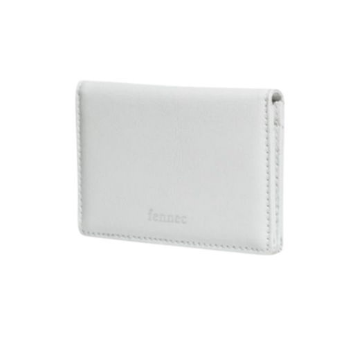 CRINKLE SOFT CARD CASE - LIGHT GREY