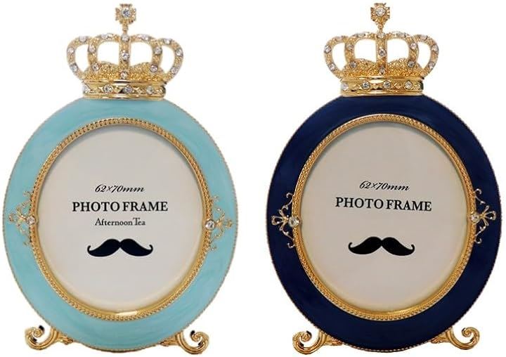 フォトフレーム 写真立て 写真フレーム おしゃれでかわいい リング型 ブルーxネイビー(ブルーxネイビー)