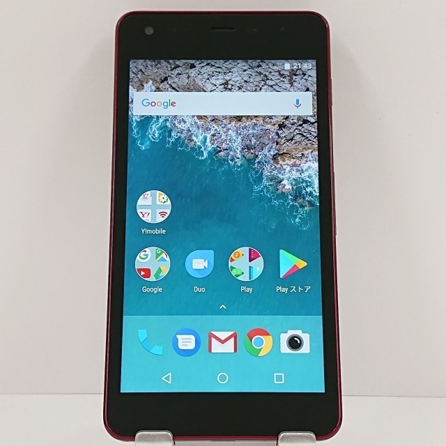 Android One S2 Y!mobile レッド 送料無料 本体 c06815 【中古】