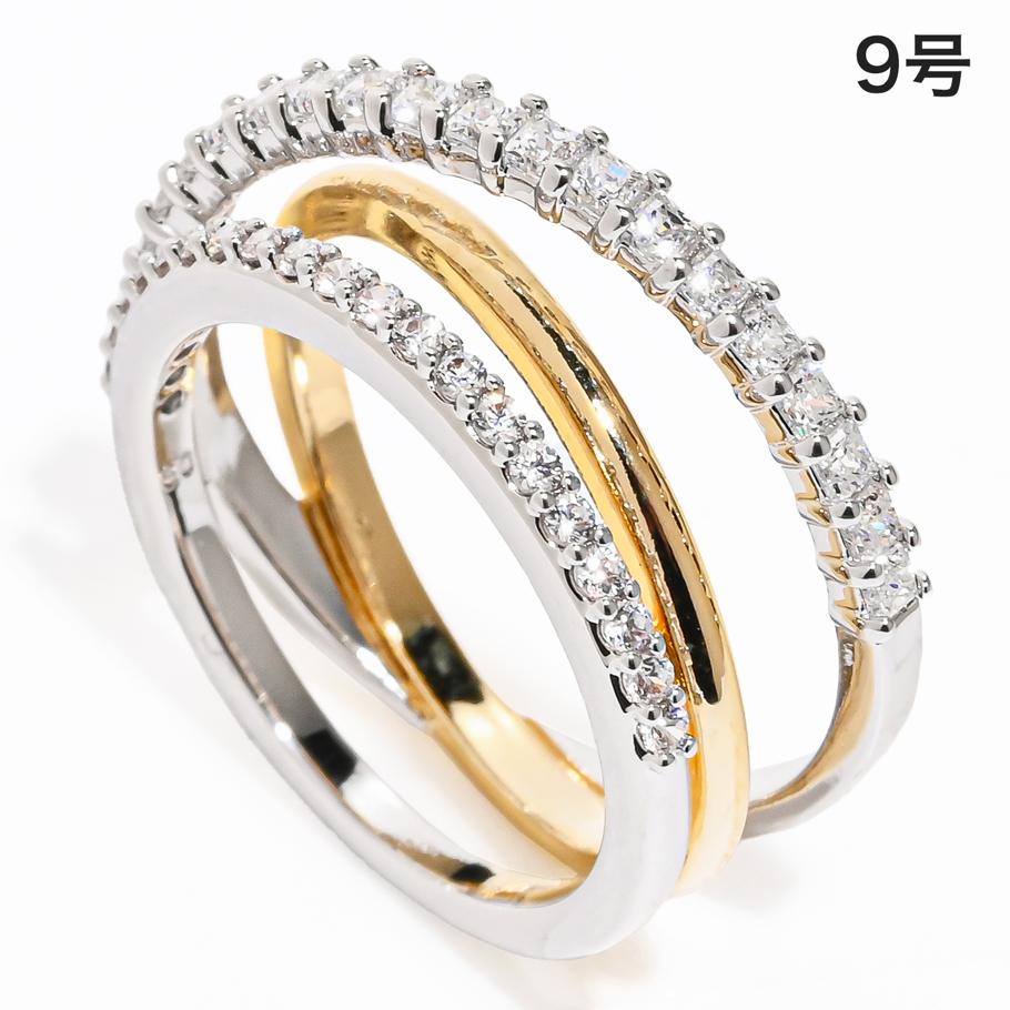 リング 指輪 9号 レディース Hyperbola クリア ゴールド 5689731(5714162) ジュエリー