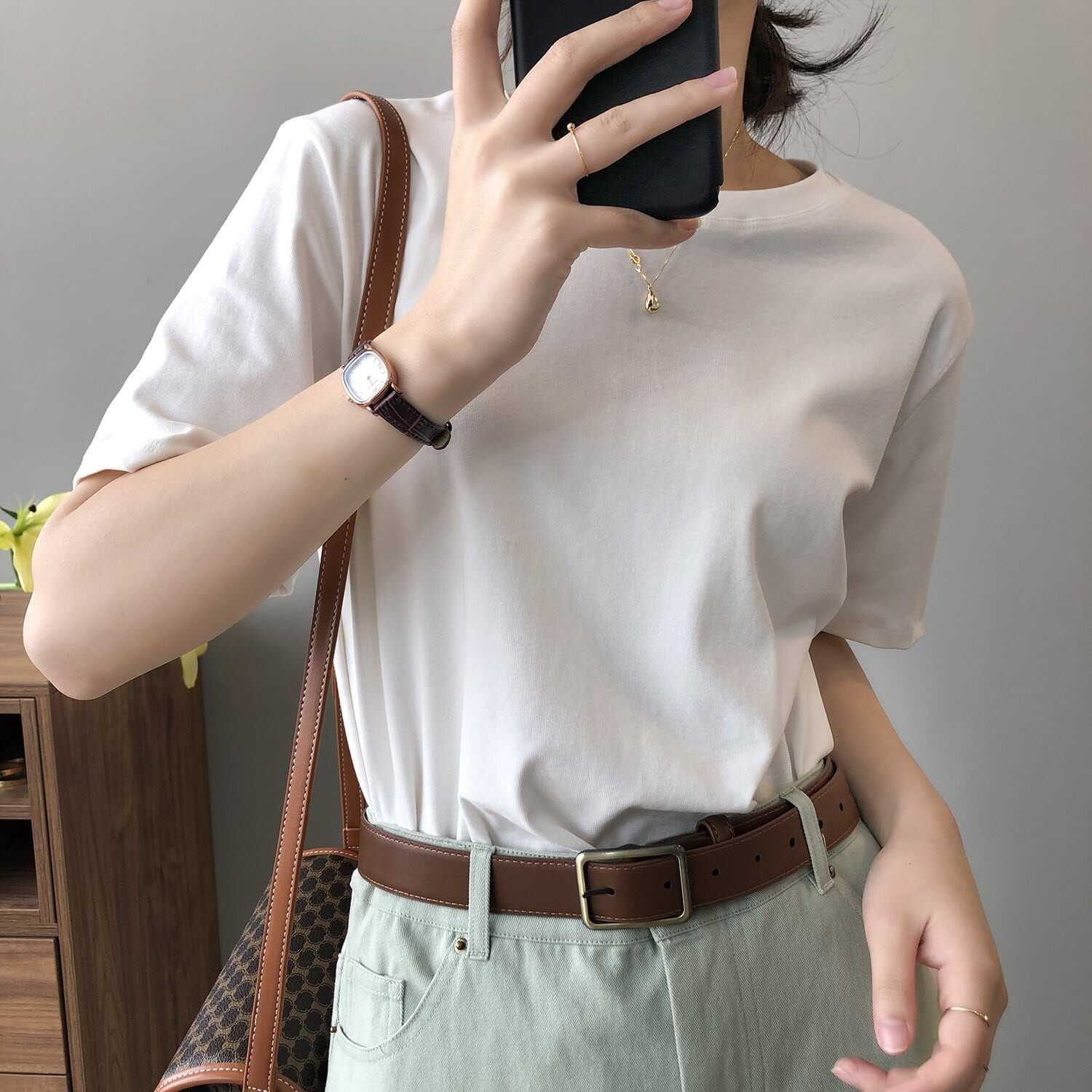Tシャツ ティーシャツ カットソー レディース トップス 人気 おすすめ おしゃれ お洒落 激安 安い プチプラ 半袖 ドロップショルダー ラウンドネック 丸首 無地 韓国 新作 可愛い w