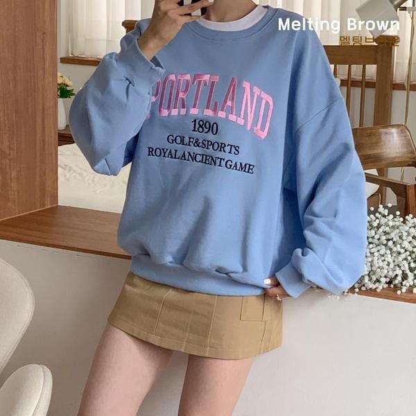 レディースラウンドTシャツ ルーズフィットマンツーマンPL25
