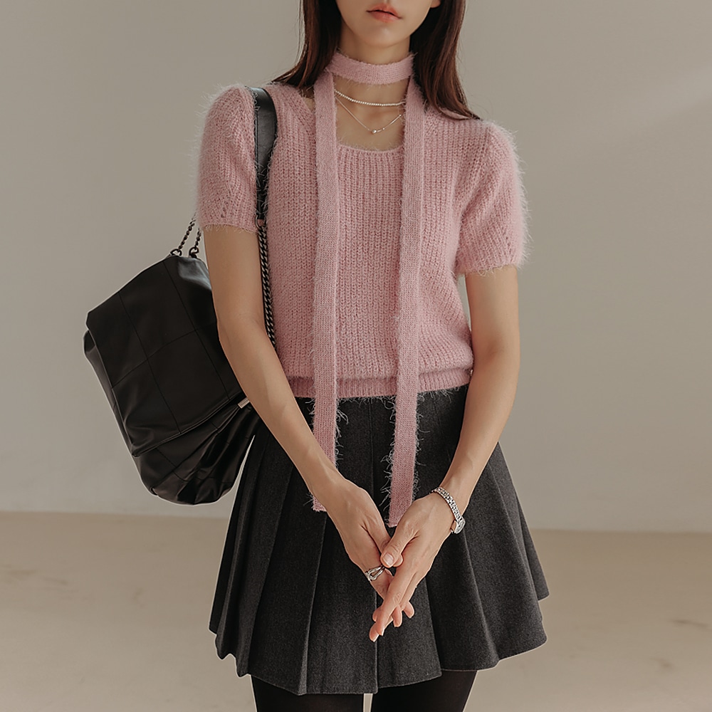 フェラデンマフラーセットヘアリー1/2ニット