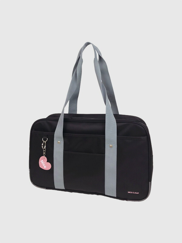 NICE CLAUP ナイスクラップ スクバ ハートチャーム スクールバッグ 黒 紺 サブバッグ 高校生 中学生 通学バッグ 大容量 おしゃれ かわいい ブランド 女子 レディース メンズ かばん バ