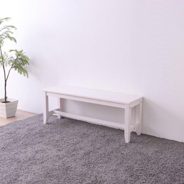 北欧風 ベンチ/ダイニングベンチ [ホワイト] 幅115x奥行32x高さ43.2cm 木製 パイン材 [リビング 勉強部屋] 組立品