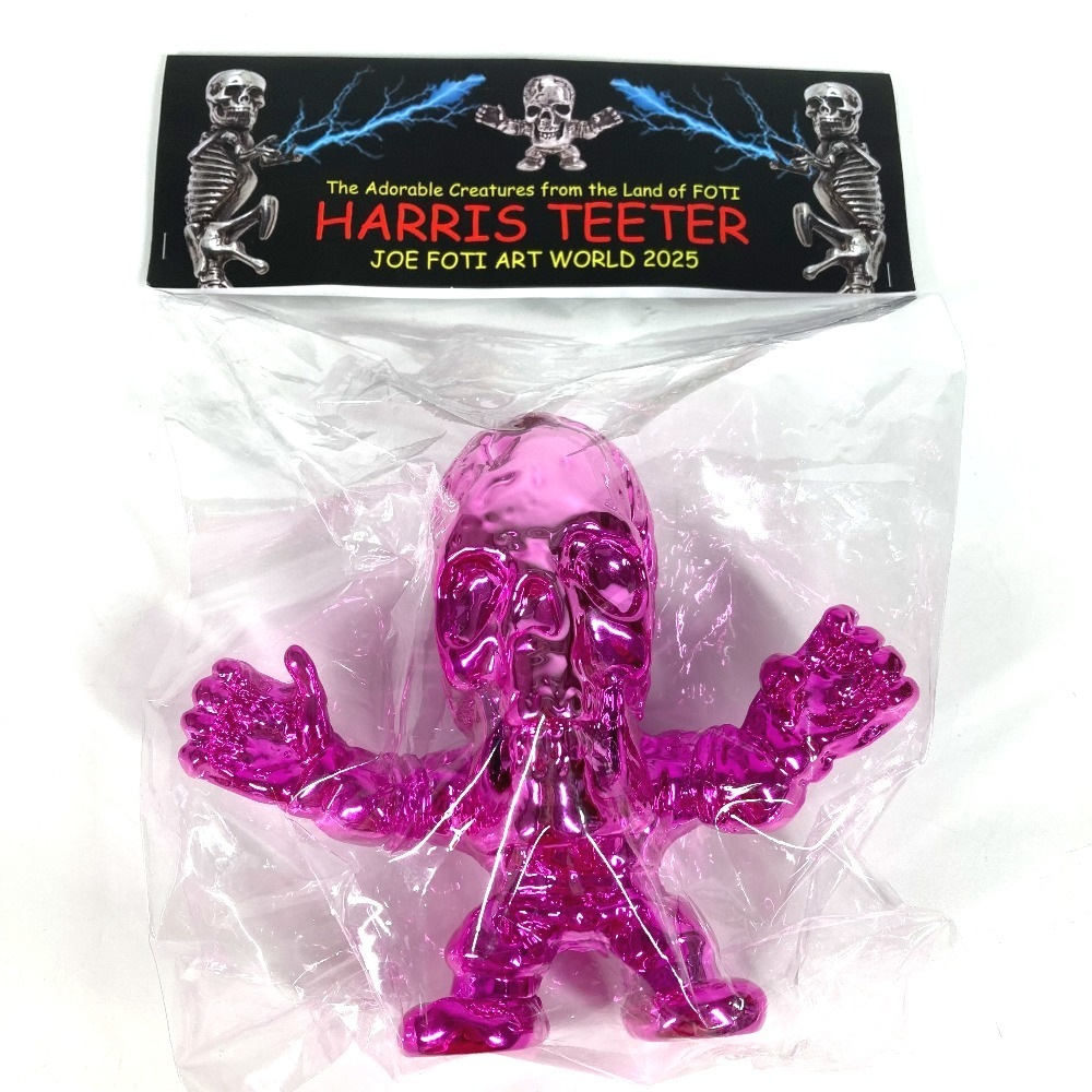 雑貨 HARRIS TEETER JOE FOTI ART WORLD 2025フィギュア 日本限定 オブジェ インテリア ぬいぐるみ ドクロ プラスチック メタリックピンク