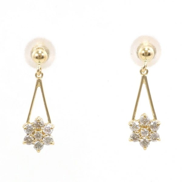 K18 18金 YG イエローゴールド ピアス ダイヤ 0.11 ×2 ジュエリー 中古 17,165円