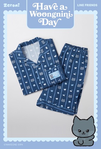 SPAO zeroni LINE FRIENDS 半袖 パジャマ(NAVY)