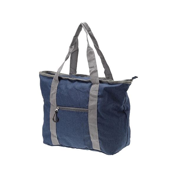 （まとめ） エツミ 折りたたみトート M ブルー VE-6986 [x2セット]