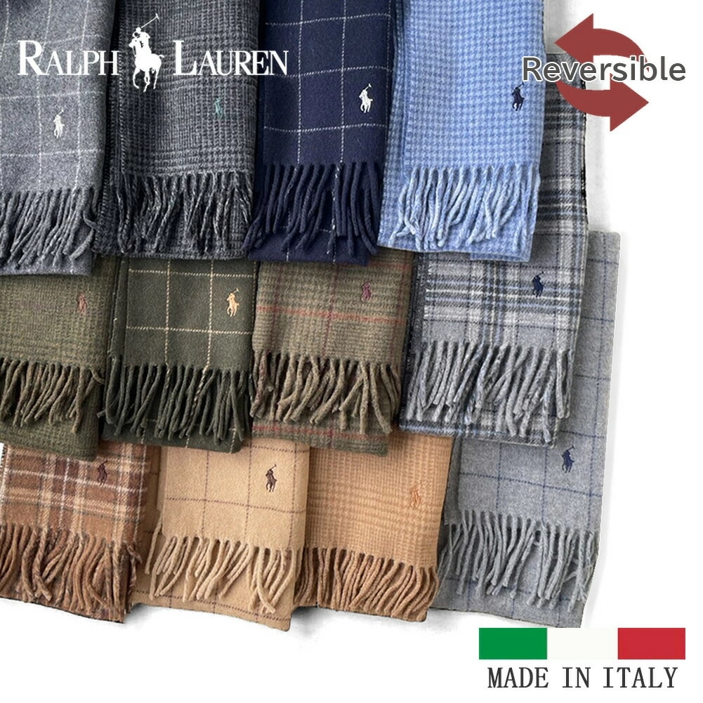 【2024年 秋冬 新作入荷】リバーシブル マフラー チェック PC0945 PC0743 イタリア製 メンズ レディース タータンチェック ウィンドーペーン 千鳥格子 ブランド プレゼント ギフト