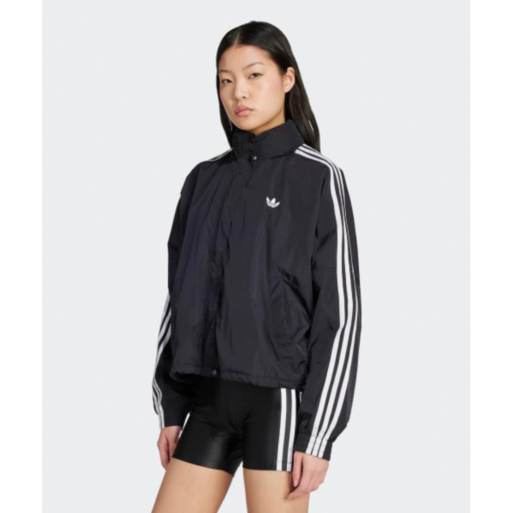 adidas 3 Stripes Woven Windbreaker Black White JX1451