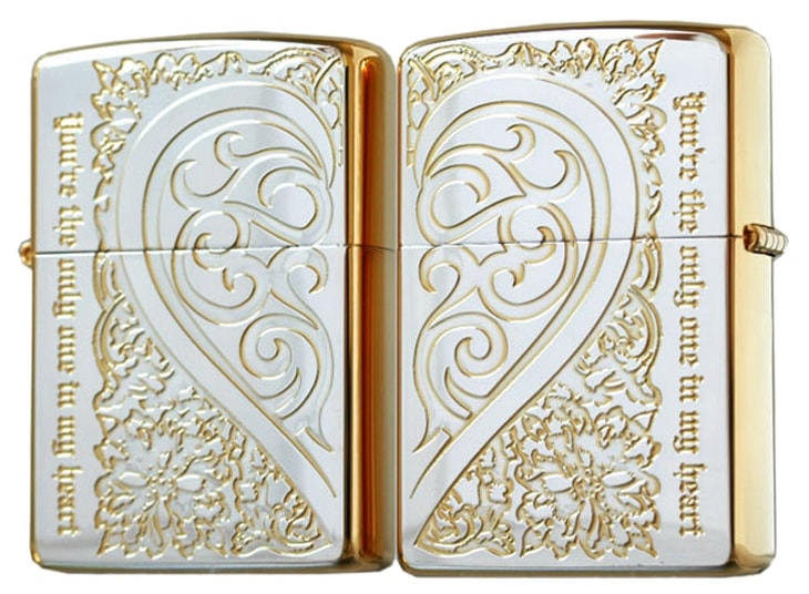 ZIPPO SAPR-SGP ジッポ ペアジッポ ライター セレブレティーアラベスク レギュラーサイズ/2 シルバーメッキ シルバー/ゴールド ペアジッポ専用BOX入