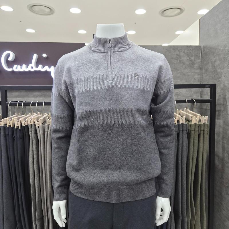 カラーブロックジップアップハーフタートルQKR4312-95