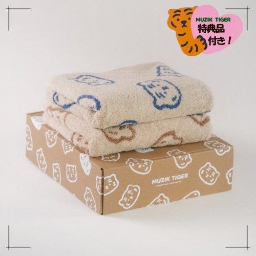 MUZIK TIGER 公式取扱店 フェイスタオル 2P ギフトセット 韓国雑貨 プレゼント ギフト 新作 モダン