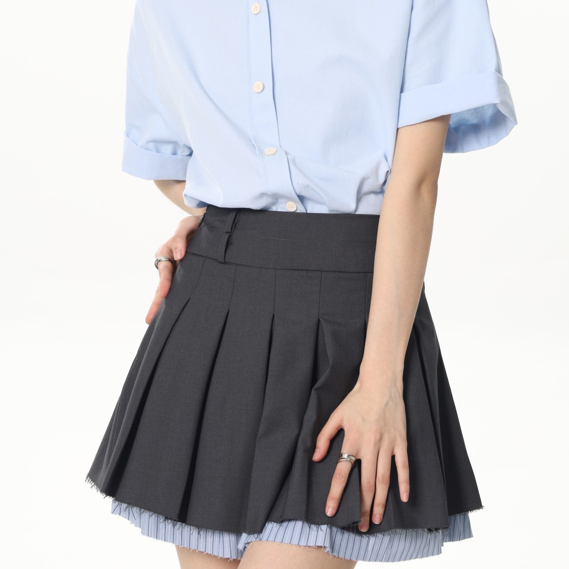 ライトブルー シャツ レディース アウター 春夏 薄手 シャツ 学生 ゆったり 半袖 トップス レディース おしゃれ1254
