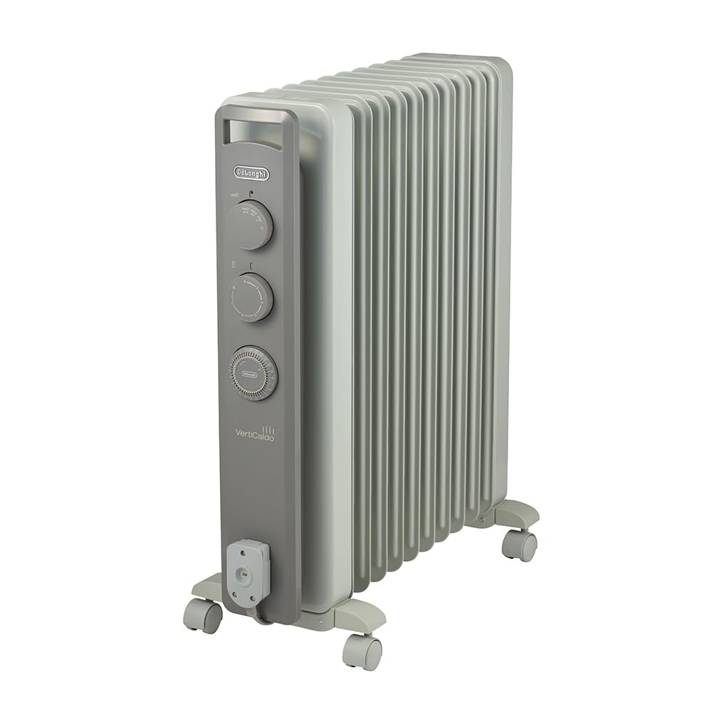 DeLonghi (デロンギ) オイルヒーター ヴェルティカルド RHJ21F1015-LG 電気ヒーター ゼロ風暖房 静音 乾燥しにくい 表面温度約80℃