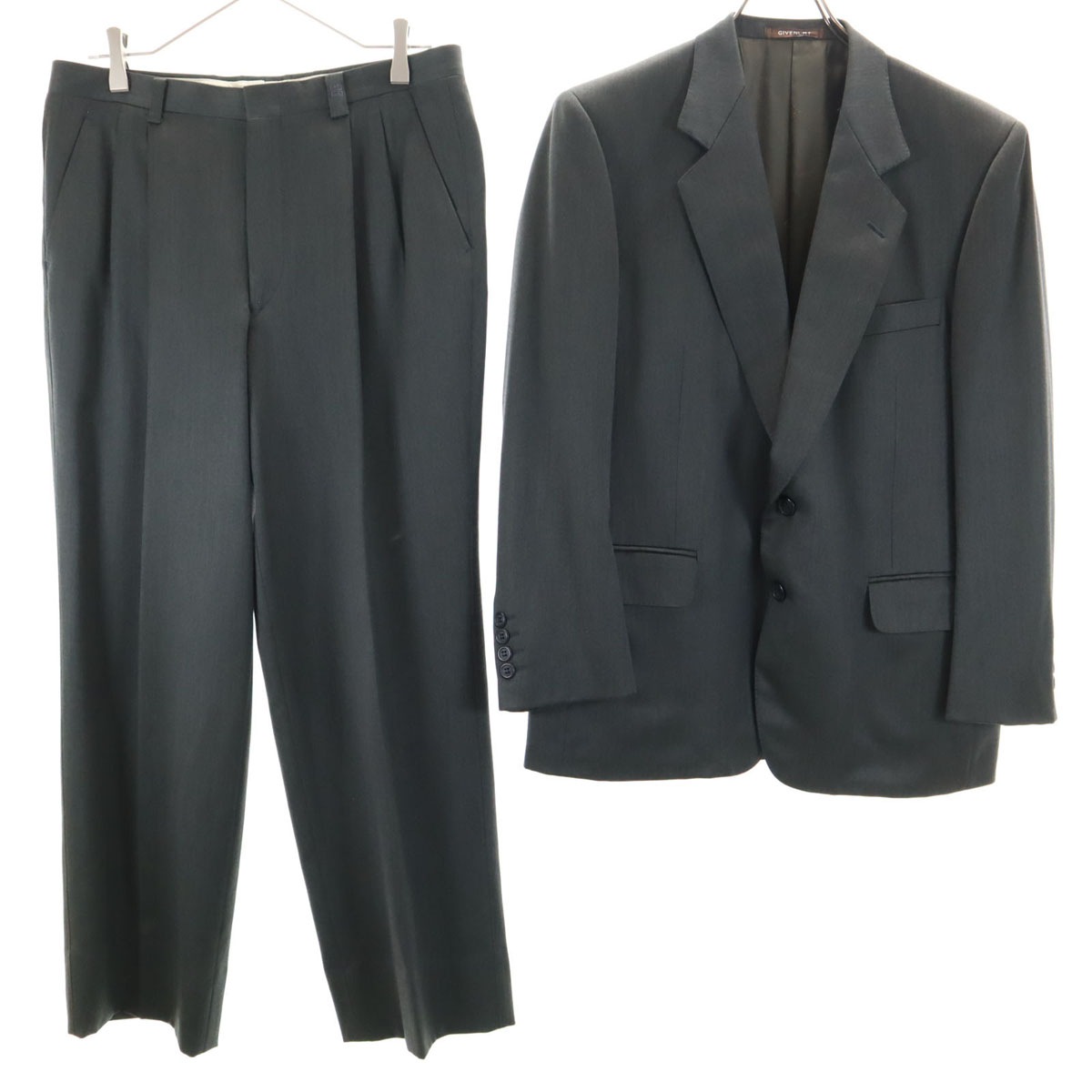 90s ウール オールド スーツ 上下セットアップ グレー メンズ 古着