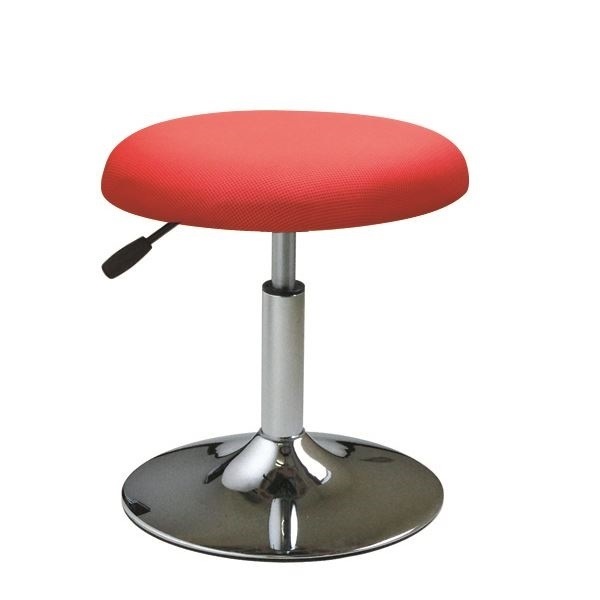丸椅子/パーソナルチェア レッドクロームメッキ 幅40cm 日本製 スチール コーンワイドスツール