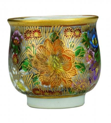 九谷焼　花詰　ぐい呑　K7-1127　サカズキ　猪口　杯　酒盃　酒器　徳利　 303 5,115円