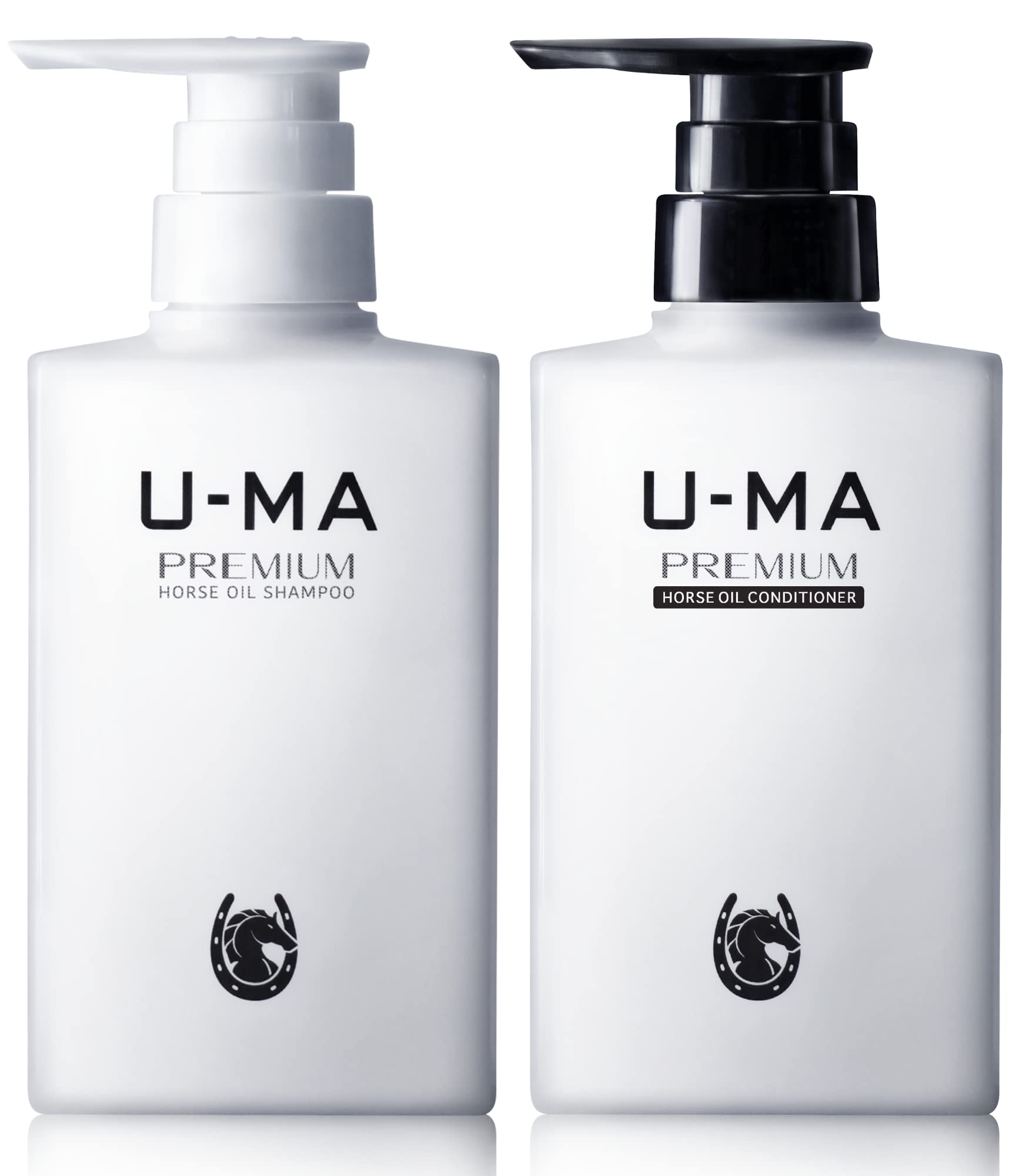 U-MA ウーマシャンプー薬用 スカルプケア エイジングケア アミノ酸 馬油 植物オイル ノンシリコン 日本製【医薬部外品】 (シャンプー（300ml）+コンディショナー（300ml）)