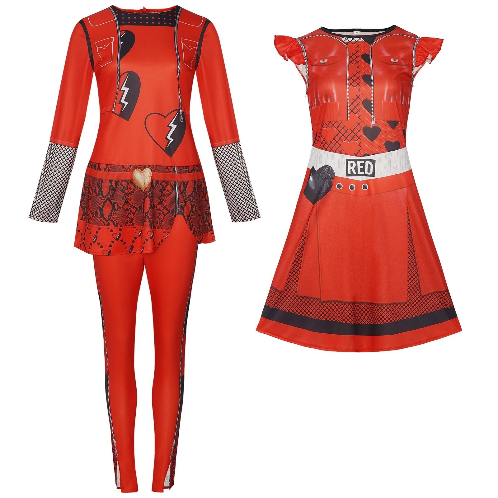 【限時割!引!】ハロウィンデシデンツ子孫4cos赤いワンピースプリンセススカートコスプレ衣装