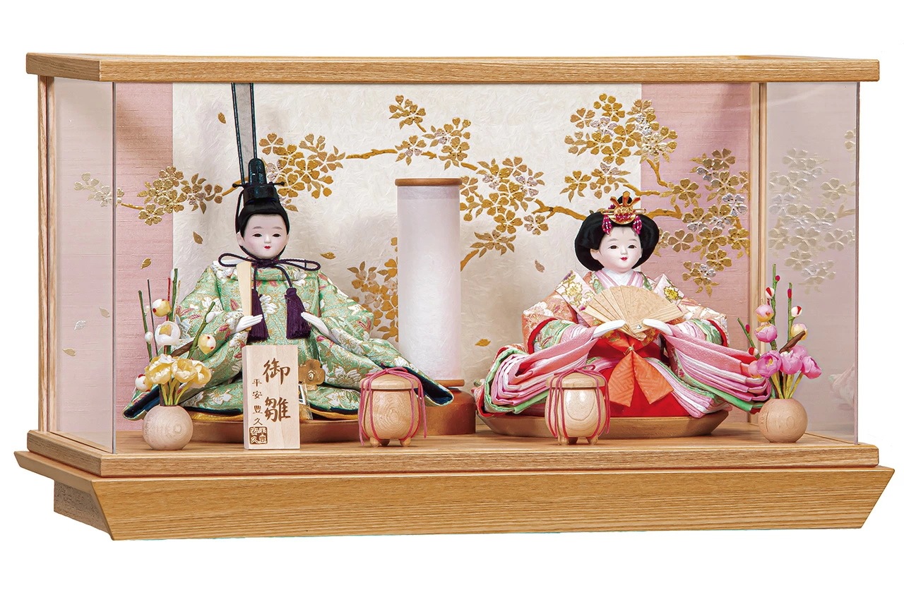 雛人形 ひな人形 お雛様 おひなさま かわいい 手作り 2025年 新作 秀光 限定品 送料無料 コンパクト ミニ 初節句 ひな祭り 二人 2人 親王 ケース 白木 男雛 女雛 買得 お得 人気 ラン