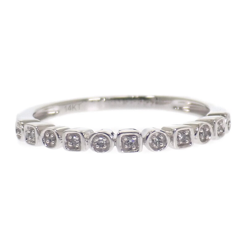 デザインジュエリー 15号 リング 指輪 ダイヤモンド K14ホワイトゴールド レディース アクセサリー【中古】【Aランク】