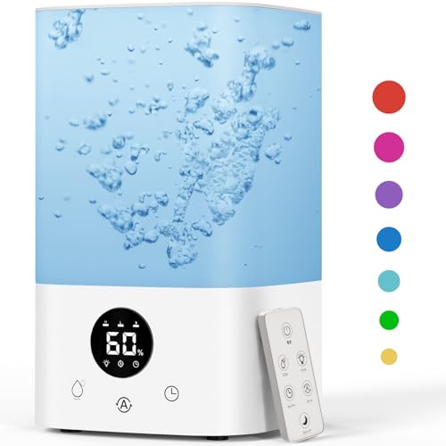 加湿器 大容量 3.5L【2024冬新登場・自動湿度調整・節電対策・超音波式】加湿器 アロマ対応・上から給水・静音26dB・最大36時間稼働・360調整・ミスト量調整・空焚き防止・水漏れ防止・7色LE
