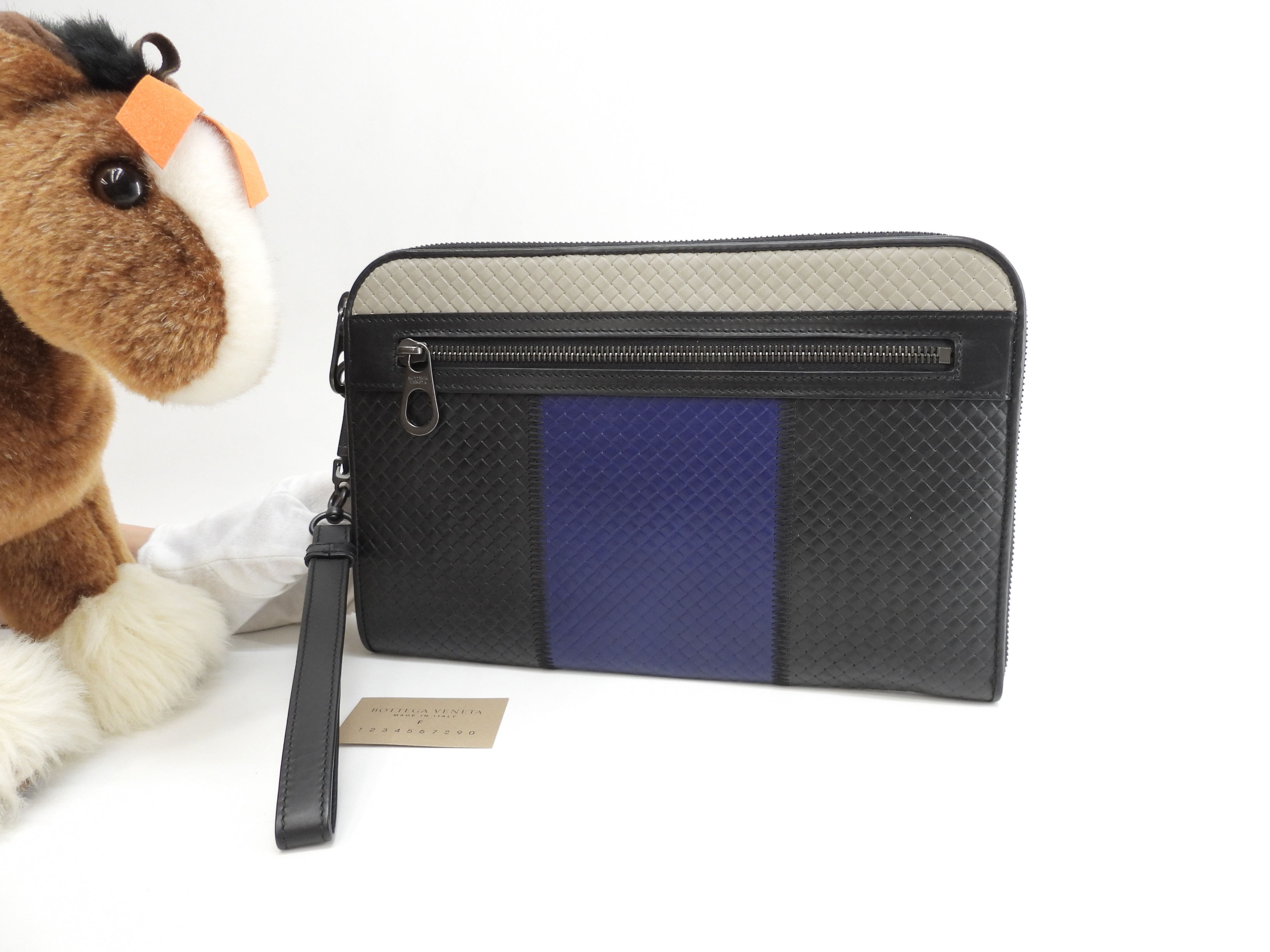 クラッチウォレット レザー 黒青灰 セカンドバッグ クラッチバッグ@B07738935Y