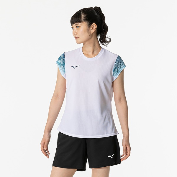 MIZUNO ミズノ 汗処理／通気 ドライエアロフローゲームシャツ ラケットスポーツ ウィメンズ ゲームウエア 62JAB20101